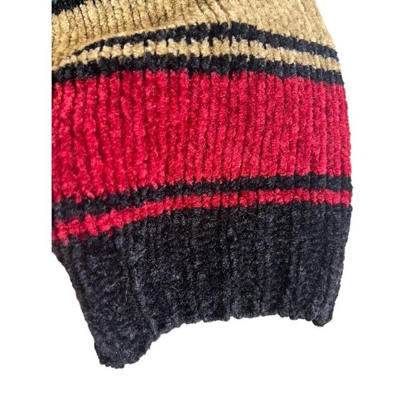 Retro Knit Striped Sweater L Red Academia Preppy Grunge Classic Preppy Chic 80s - Picture 4 of 8